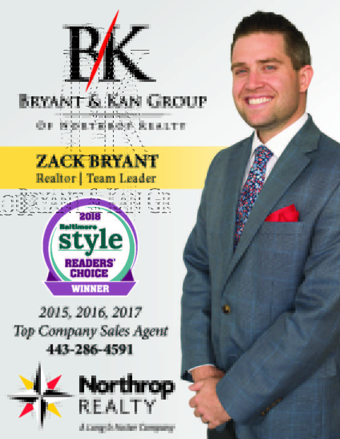 Zack Bryant named Baltimore STYLE Magazine's, 'Reader's Choice, Best of Baltimore Realtor,' WINNER!